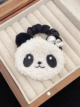 可愛いパンダデザインのファー製ヘアゴム【高弾力・耐久性あり・髪を傷めない】