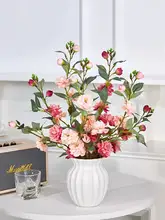 山茶花の造花【高級インテリア装飾・リビングやダイニング用】