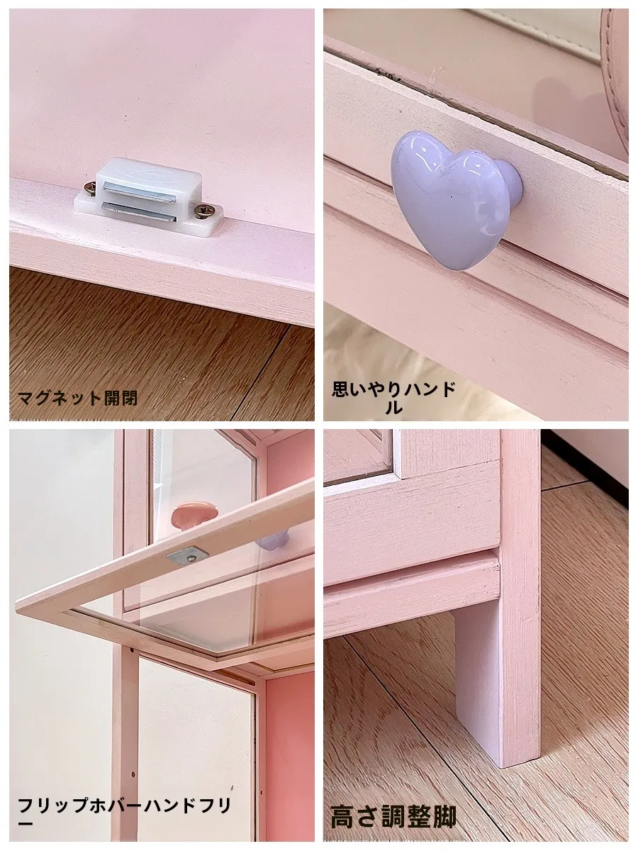 高級感あふれるピンクのフィギュア展示キャビネット：防塵設計と現代的なデザインの実用性
