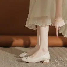 国風スタイルのレディースヒールシューズ【粗めのヒール・柔らかい底・気品あるデザイン】（ セットアップ対応）