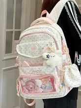 可愛らしいドット柄のリュック【学生用・大容量・軽量・日常使いに最適】
