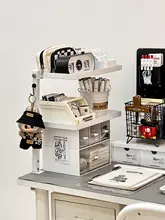 高級感のあるデスクトップ収納ラック【長方形・多機能・翻転可能】