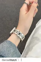 犬のイラストがかわいいApple Watch用バンド【金属製・チェーンタイプ・透湿性あり・41mm対応】（セットアップ対応）
