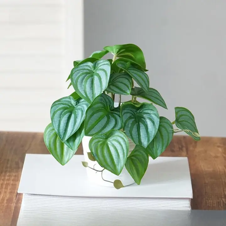 北欧風 インテリア装飾用フェイクグリーン葉盆栽【デスク用・おしゃれな造花】