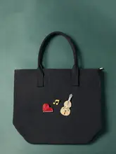 インドシルク製 手刺繍ハートピアノブローチ【個性的なデザイン・アクセサリー】