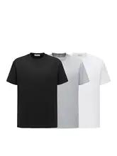 ペルーコットン使用の涼感半袖Tシャツ【無地・小さめの襟・スリムフィット・袖口絞り】