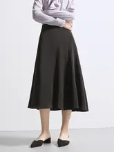 CHICBLISS 黒色ハイウエストフレアスカート【春秋用・通勤・OLスタイル・タイトシルエット】
