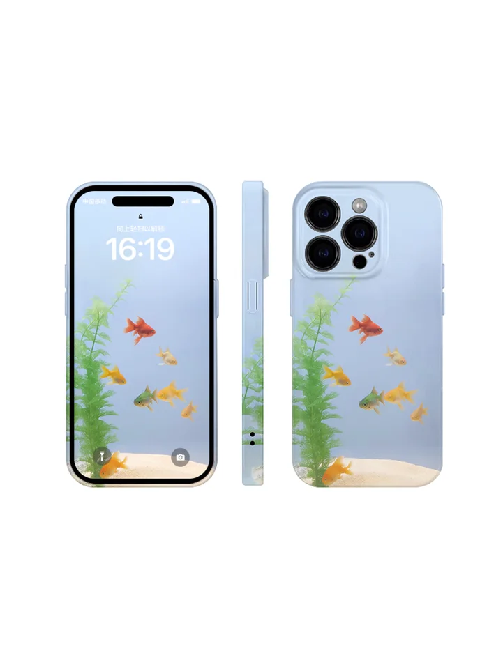 スマホケース 金魚 アート クリア シンプル おしゃれ iPhone Android 対応