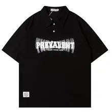 ユニセックス 半袖ポロシャツ【レトロロゴプリント・ゆったりフィット・カジュアル】