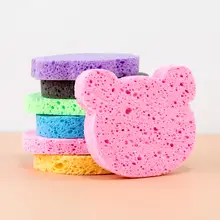 木材パルプコットンフェイススポンジ増粘クレンジングスポンジ