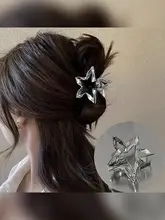 星型デザインのシャーククリップ【中型・後頭部用・高級感】