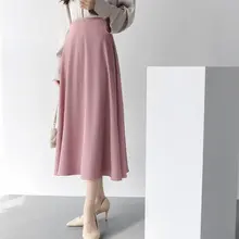 春用 フレアスカート【高腰・Aライン・通勤スタイル・中長丈】