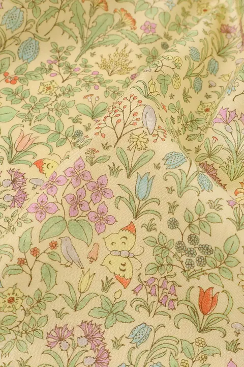 英国名画モリスデザインのラウンコットン生地【柔らかく通気性抜群】
