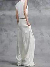 涼しげなデザインの百搭プリーツテクスチャストレートパンツ【女性用・ゆったりシルエット・ワイドレッグ】