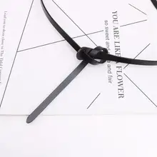 シンプルで合わせやすいセーター用細ベルト【結びデザイン・牛革装飾・白色】