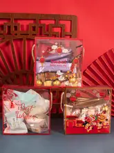 スノーフレークケーキ ヌガー ナツメデーツ トフィークッキー 手提げボックス プラスチックボックス