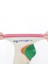 女の子用春夏コットン中筒ソックス【抗菌・通気性・猫デザイン】（セットアップ対応）
