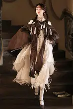 新中式デザインのレトロ漢風連衣裙【廃墟風・スリーブ付き・セットアップ対応】