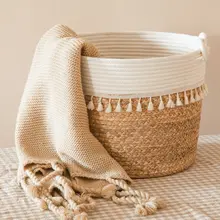 編みかご 植物 プランター フラワーバスケット ハンドキャリー収納 家庭用 リビング フロア 装飾 北欧スタイル