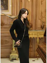 MR WATER ニット重ね襟セーター【全毛・ブラック・冬用・ベーシックデザイン】