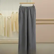 フィット醋酸製ウエストゴムパンツ【夏用・快適・幅広デザイン】