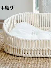 手作りの藤製キャットベッド【通年使用・クール感・耐擦り切れ】
