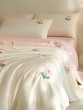 夏用アイスシルク素材ベッドカバー【クール感・水洗可能・真シルク・ベッドシーツ・枕カバー付き】（セットアップ対応）