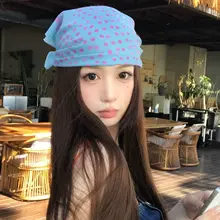 スカーフ バンダナ レディース 水玉 ブルー 韓流 インスタ映え リゾート 旅行 撮影 ギャル ヘアアクセ 「TheShiny」