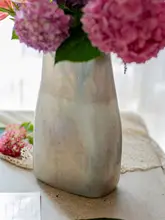 フラワーベース ハンドメイド ガラス 虹色グラデーション リビング ダイニング インテリア 水栽培 生け花 北欧風