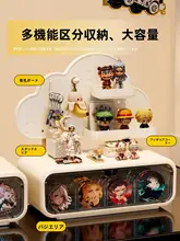 透明防塵収納ボックス【引き出し式・デスク用・アニメグッズ収納・仕切り付き】
