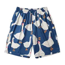 夏用カートゥーンプリント男性用ショートパンツ【ゆったり・ボーイフレンドスタイル・スポーツ】