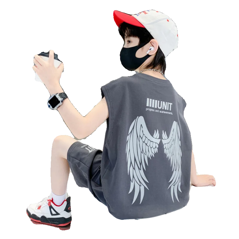 男の子用バスケットボールウェア【速乾・夜光・ハーフパンツ付き・トレーニング用・夏用】（セットアップ対応）