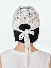 キャップ レ  ディース 透かし刺繍 レースリボン 通気性 春夏 おしゃれ スカーフ付き