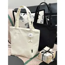 防水ナイロン製 おしゃれなキャットデザイン ショルダートートバッグ【大容量・通勤用・レディース】