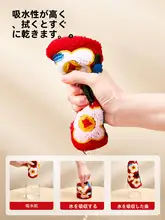 ハンドタオル フック付き 厚手 吸水 速乾 かわいい キッチン トイレ バスルーム