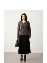 極上の柔らかさのVネックニットセーター【ルーズフィット・女性用・カラフル】