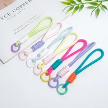 ハンドメイドのナイロンストラップ付き短型キーホルダー【スマートフォン用・紛失防止・個性的なデザイン  】