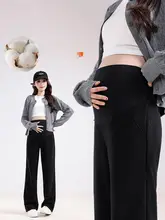 快適な着心地！春秋用マタニティワイドパンツ【ゆったりシルエット・長綿仕様】（セットアップ対応）