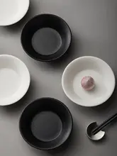 モダンデザインの黒白陶器調味料ディッシュ【家庭用・小さめサイズ】
