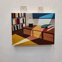 バウハウス風の色彩アート掛け画【イタリアンミニマル・レトロスタイル】