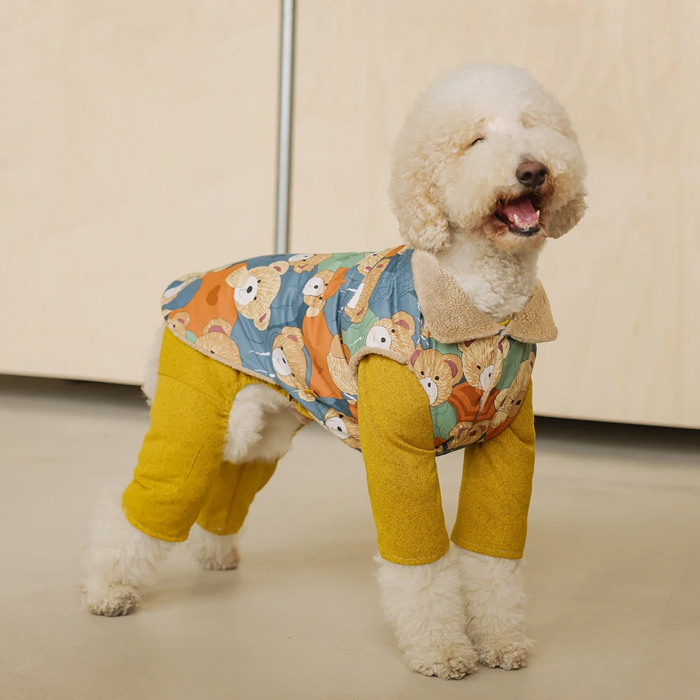 中大型犬用リバーシブルジャケット：秋冬対応の通気性と防水性を実証
