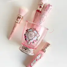 花モチーフの卓上ミラー【ギフト用・コーム・メイクブラシホルダー付き】