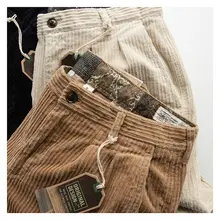 レトロデザインのコーデュロイカジュアルパンツ【男性用・フィット・ tapered スタイル】