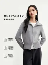 カーディガン レディース 長袖 ウールニット 大きめ襟 着痩せ ふわふわ きれいめ 上品 冬