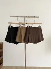 高腰デザインのコーデュロイプリーツミニスカート【シンプル＆スタイリッシュ・女性用】