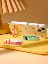 超薄型 折りたたみスマホスタンド【金属製・デスク用・背面貼り付け】