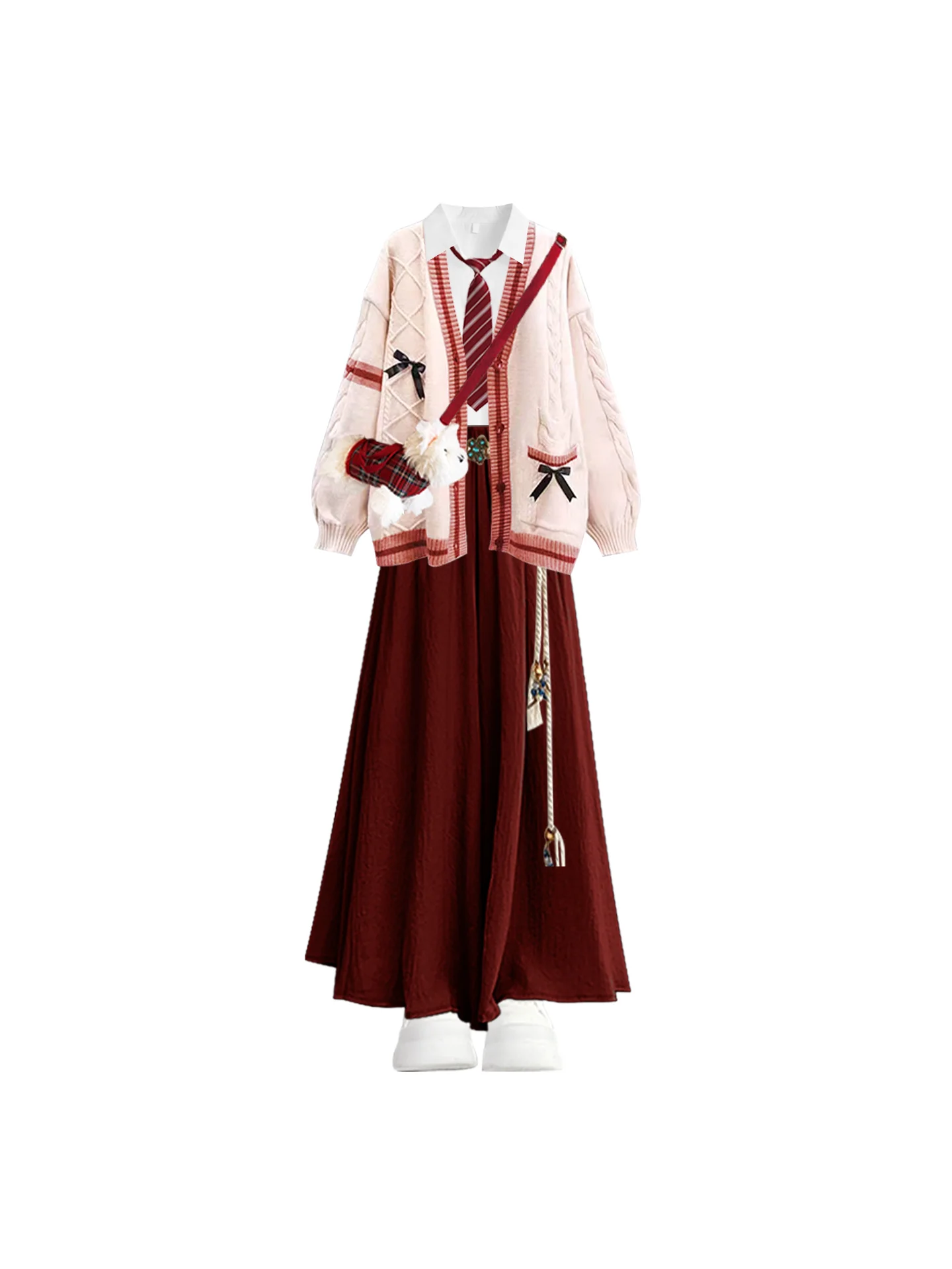 春の制服にぴったりな赤いニットワンピース、どう選ぶ？