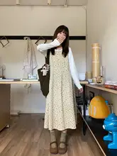 純綿ウエストリボン付き花柄ノースリーブワンピース【秋季・ロングAライン】（セットアップ対応）