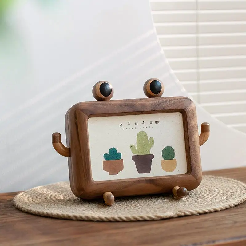 高級感ある木製デスクトップフォトフレーム：Android写真印刷に最適なデザインと実用性