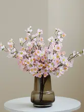 フェイク桃の花枝【中式インテリア・リビング装飾用・シルクフラワー・ロウバイの花束・テーブル装飾用】